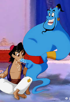 Aladdin sucking Genie's cock