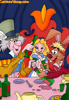 Alice in Wonderland drunk party