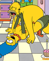 Homer fucks Marge on the kitchen
