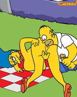 Homer licks Marges wet pussy