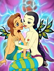 Irma and Hay Lin kissing