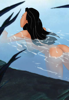 Sexy Pocahontas in the water