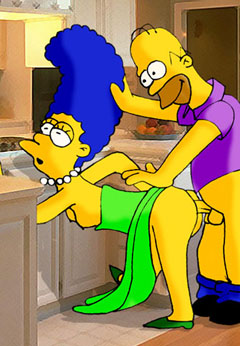 Homer fuck Marge on the kitchen