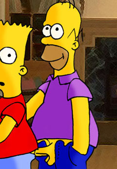 Homer and Bart incest gay action