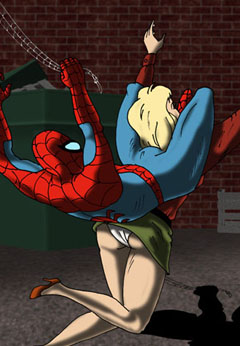 Spiderman catch sexy Gwen