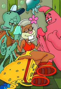 Cartoon orgy with Sponge Bob